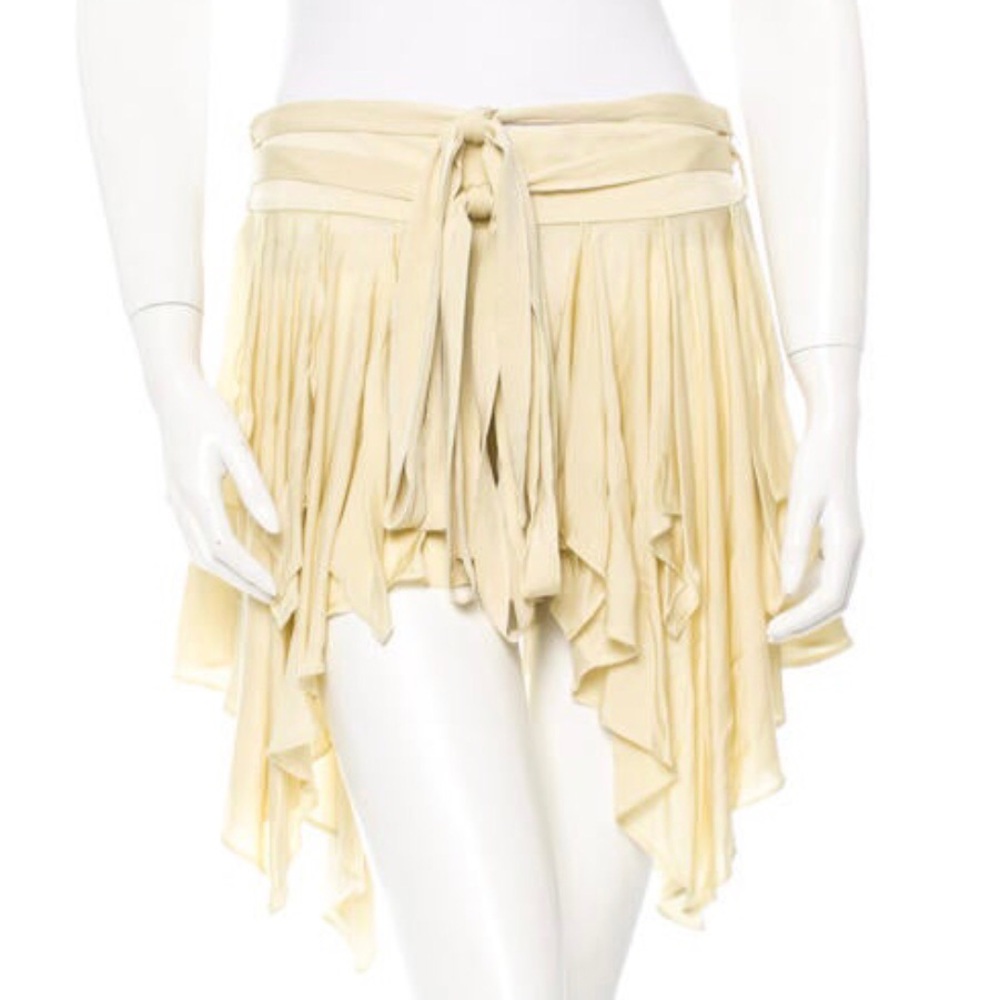 Stella McCartney Soft Yellow Asymmetrical Mini Skirt